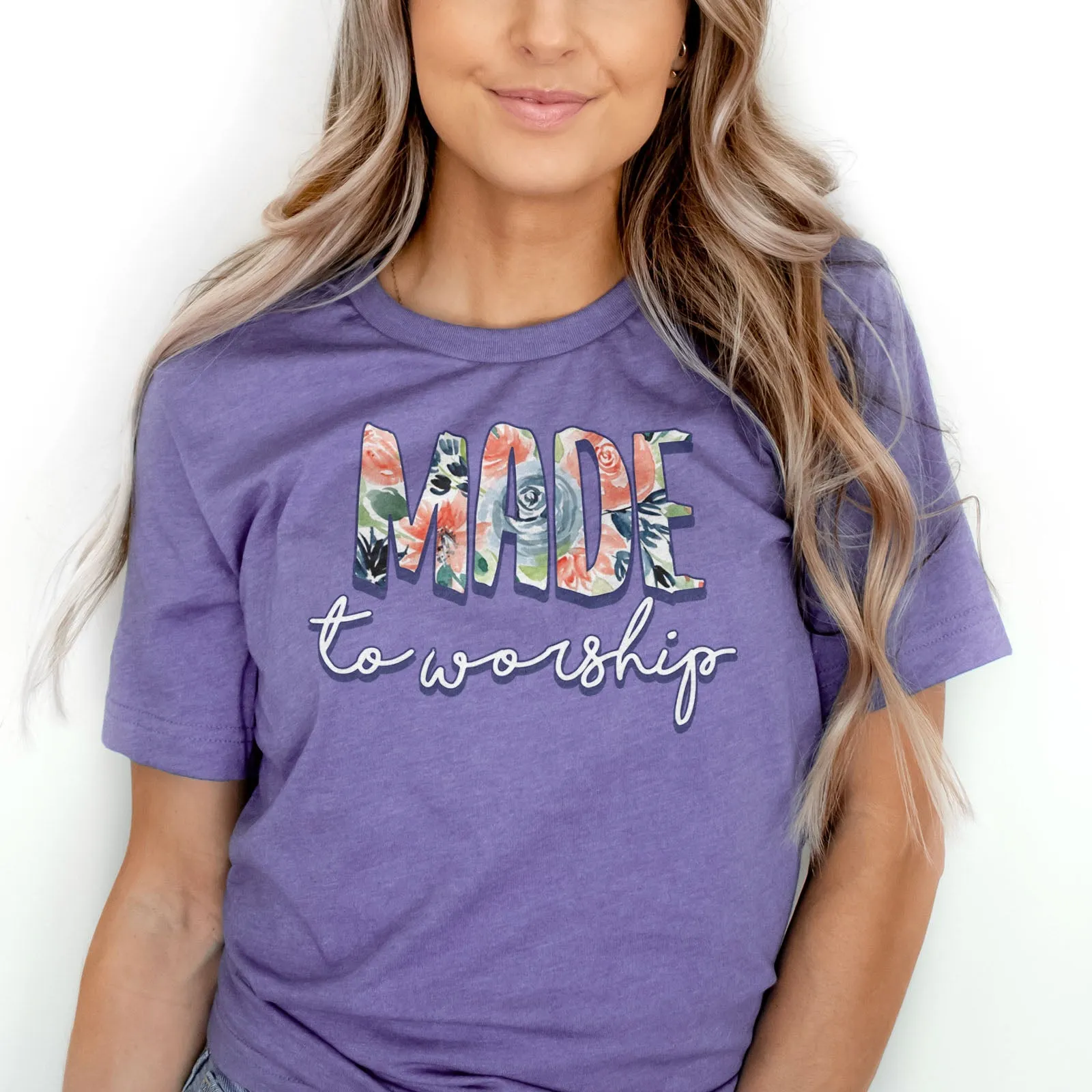 Made to Worship Tee Shirts For Women - Christian Shirts for Women - Religious Tee Shirts