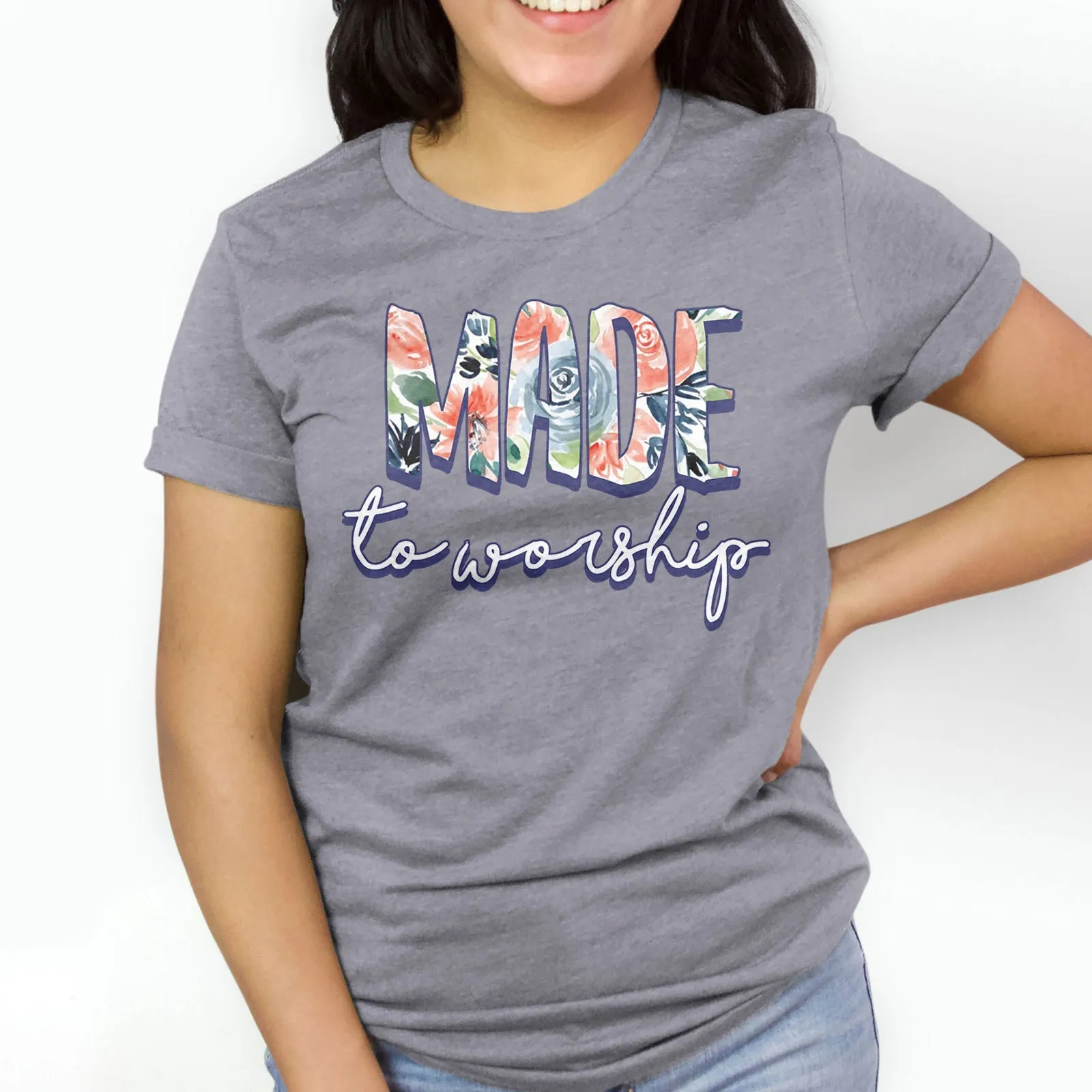 Made to Worship Tee Shirts For Women - Christian Shirts for Women - Religious Tee Shirts