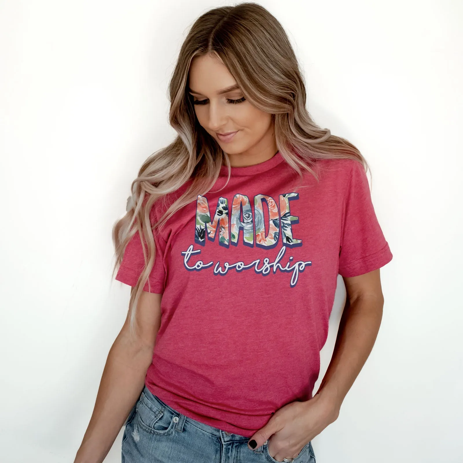 Made to Worship Tee Shirts For Women - Christian Shirts for Women - Religious Tee Shirts