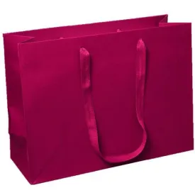 Manhattan Twill Handle Shopping Bags-Dark Red - 16.0 x 6.0 x 12.0