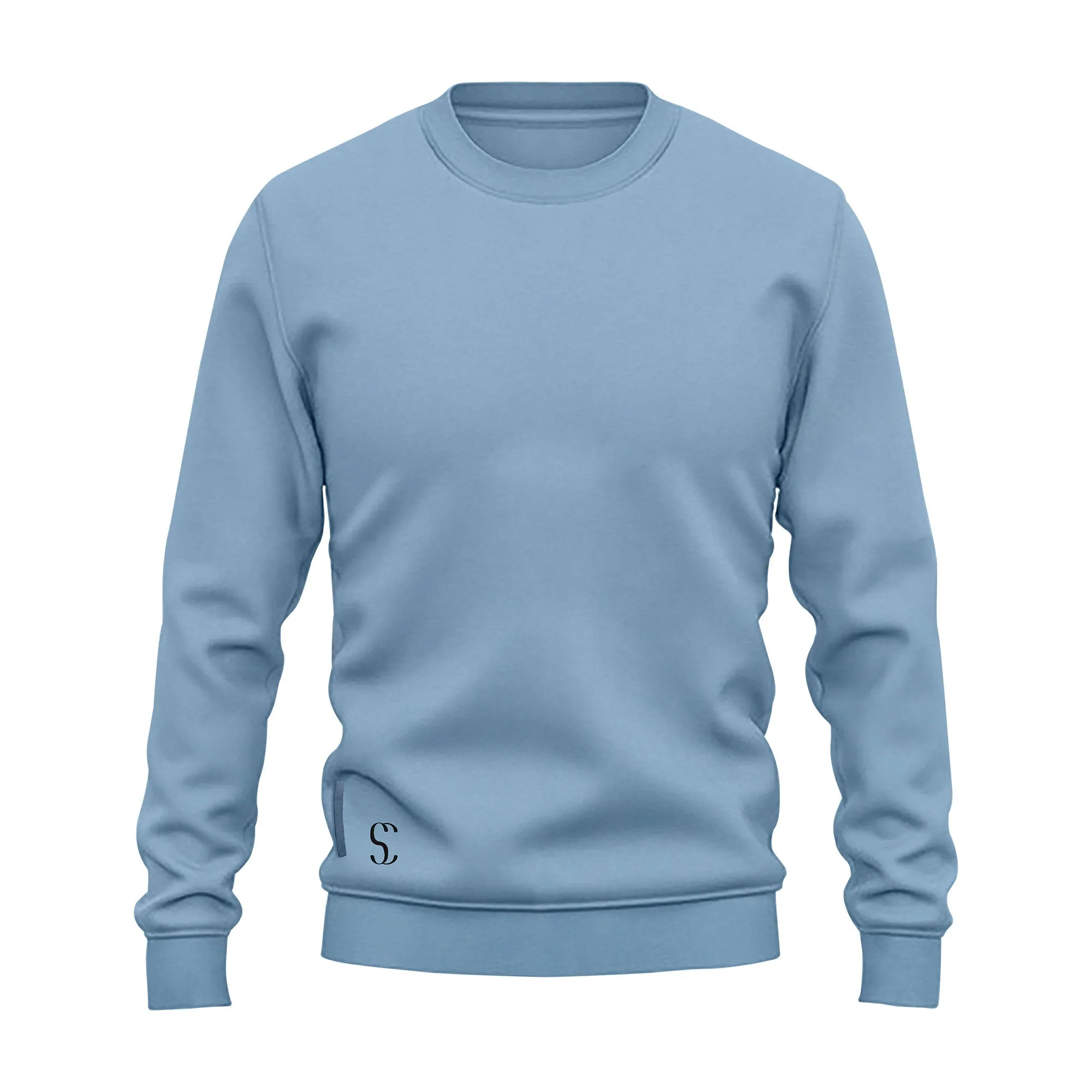 Men's Blue Crewneck Fleece Sweatshirt