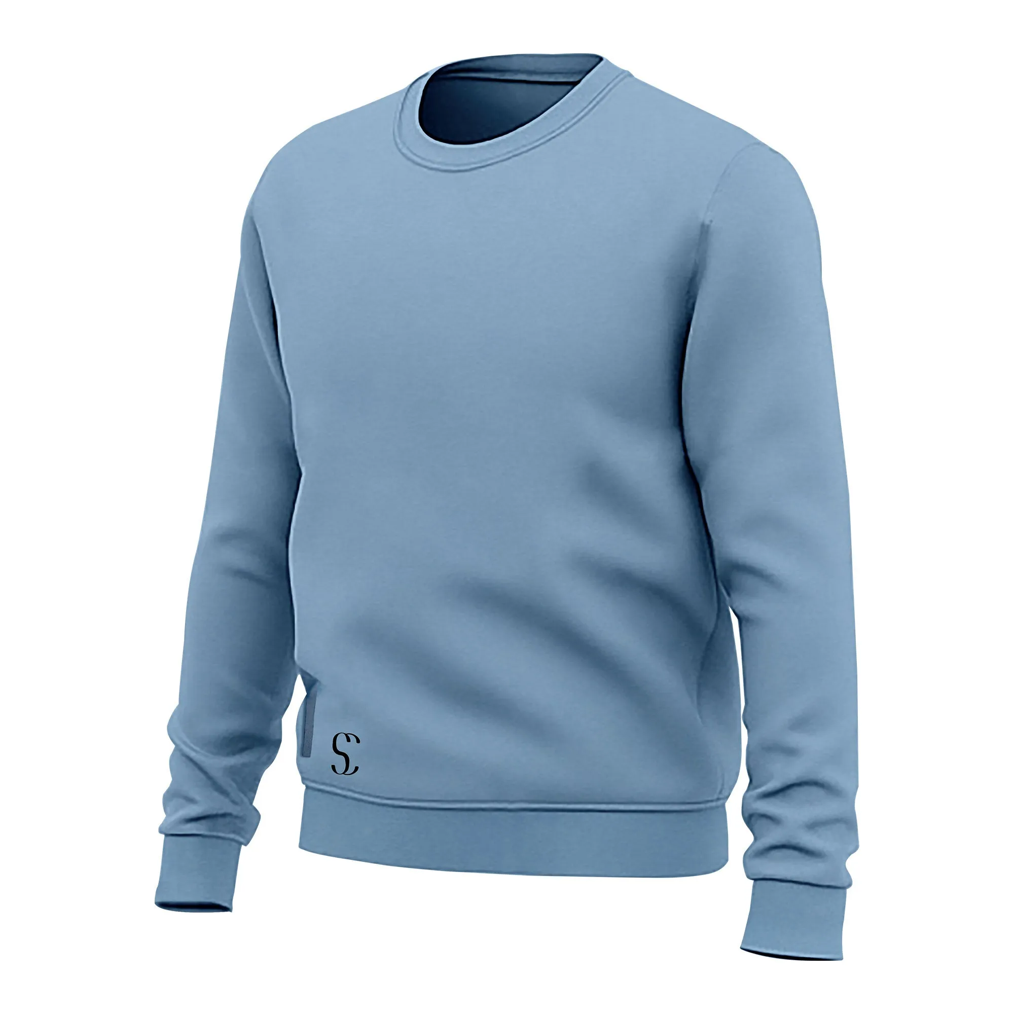 Men's Blue Crewneck Fleece Sweatshirt