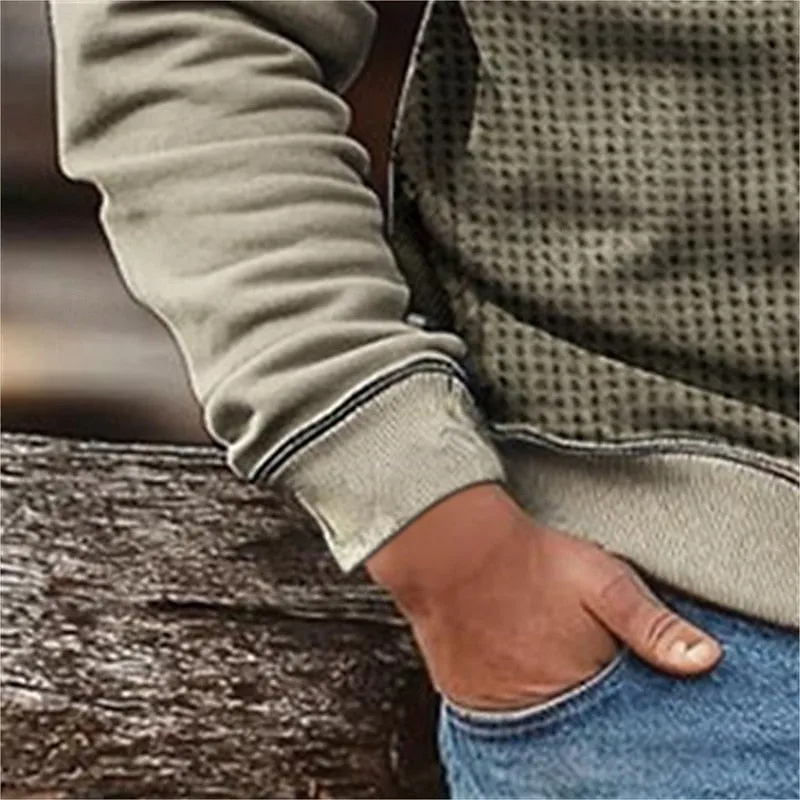 Men's Sweatshirt Quarter Zip Sweatshirt Khaki Half Zip Plain Pocket Sports & Outdoor Daily Holiday Streetwear Cool Casual Winter Spring &  Fall Clothing Apparel Hoodies Sweatshirts