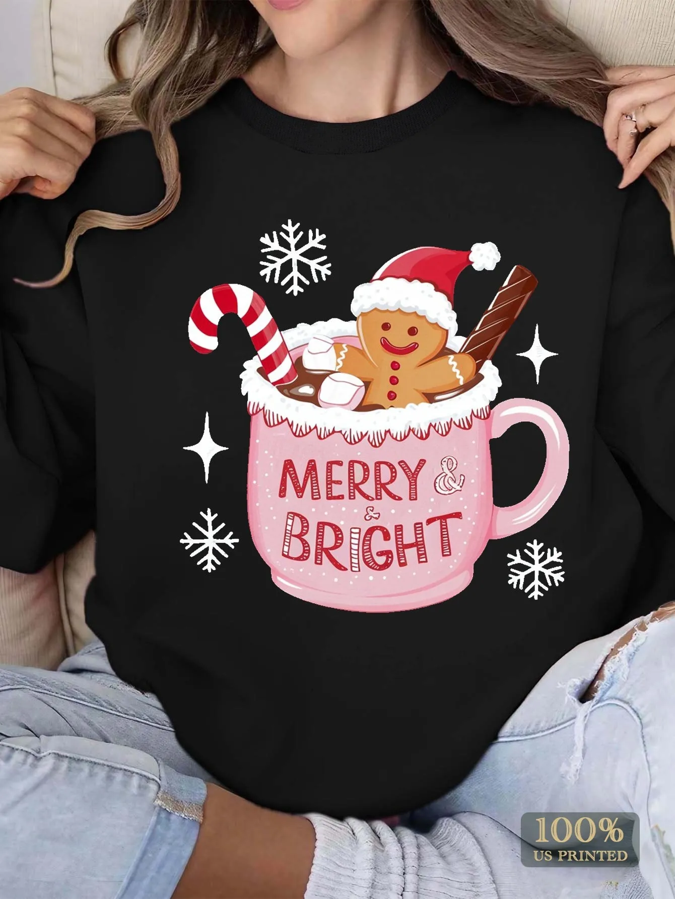 MERRY BRIGHT design women's sweatshirts