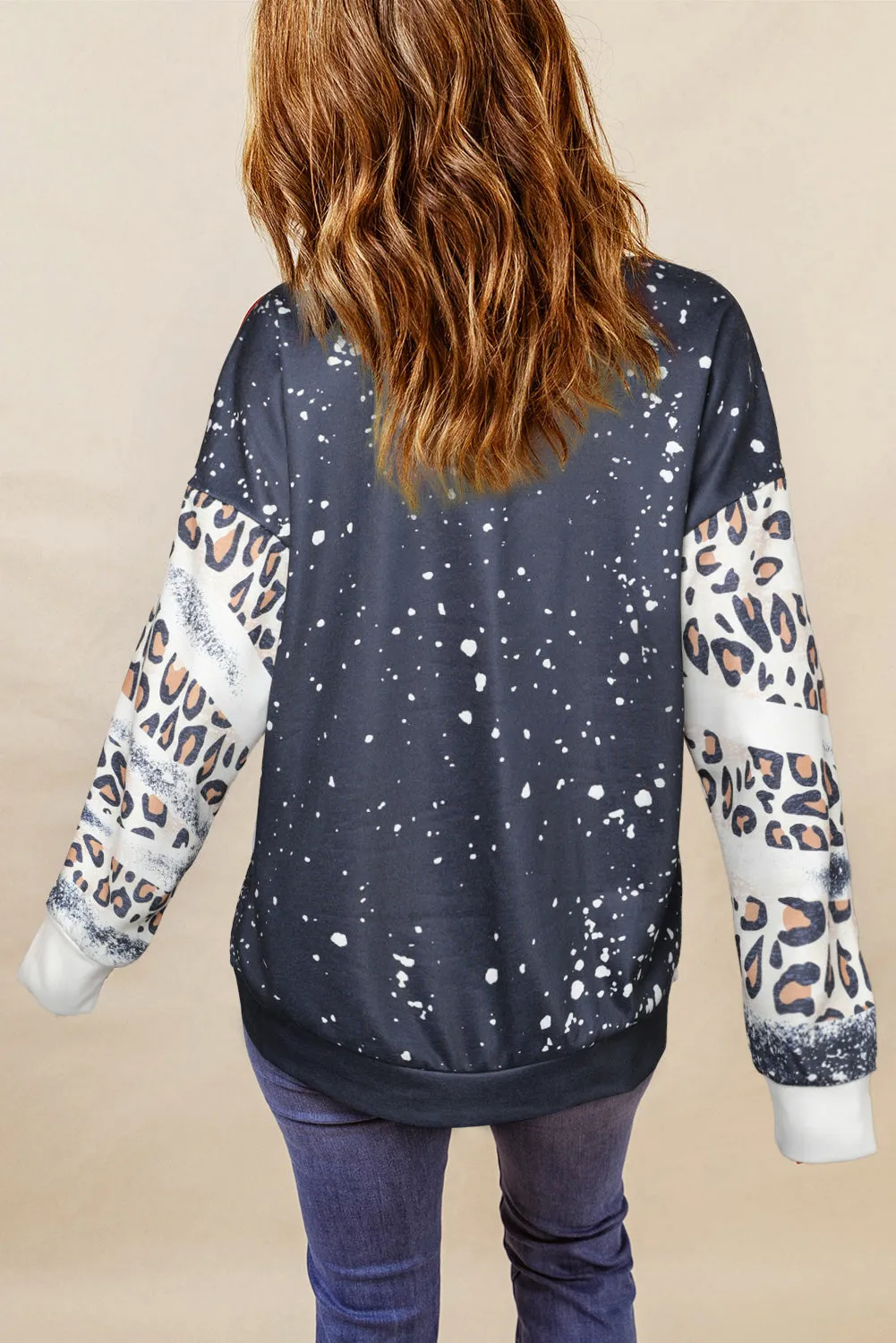 Mixed Print Drop Shoulder Sweatshirt