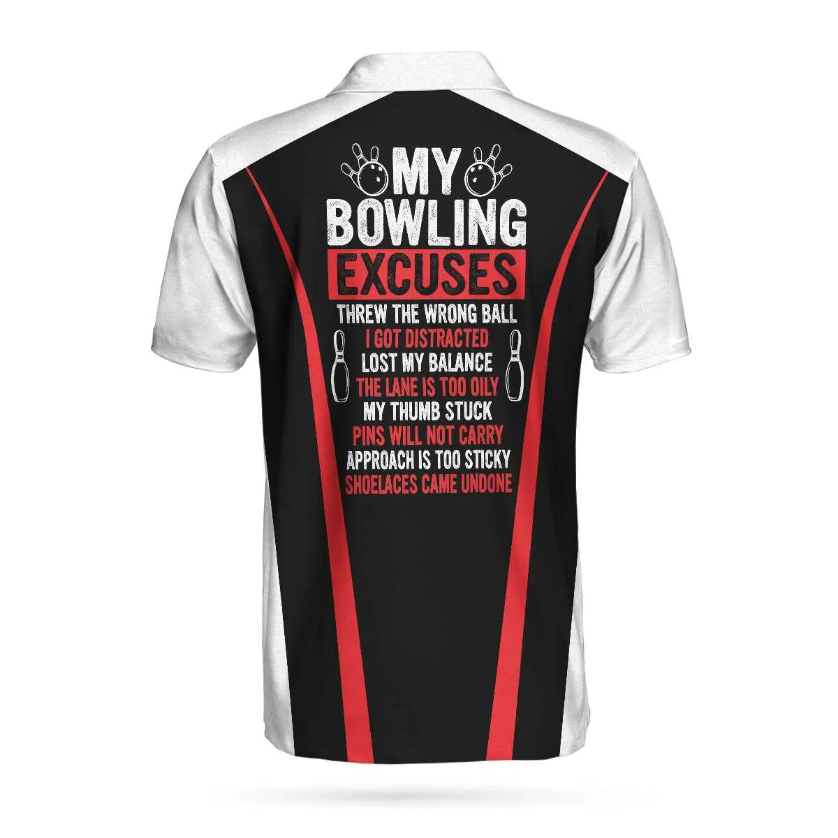 My Bowling Excuses Polo Shirt, Cool Bowling Shirt For Men, Retro Bowling Polo Shirt Coolspod