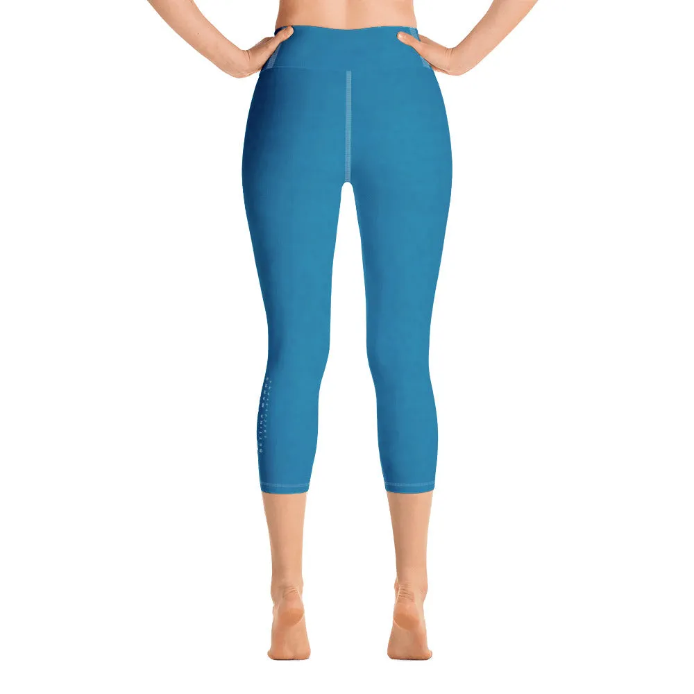 Ocean Blue Yoga Capri Leggings