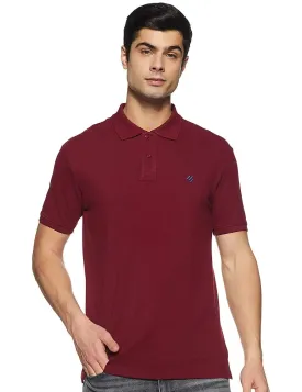 ONN Men's Cotton Polo T-Shirt in Solid Maroon Colour