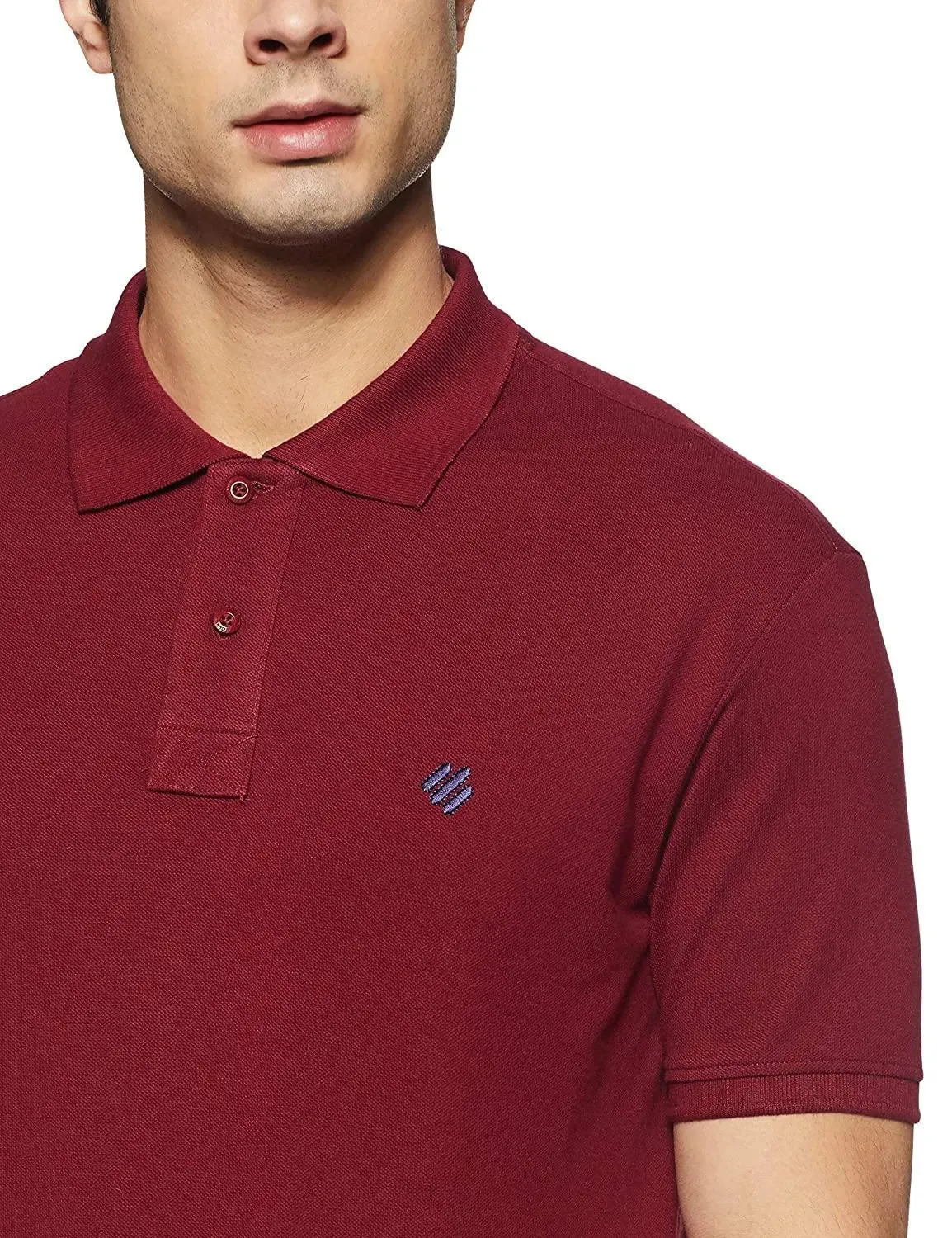 ONN Men's Cotton Polo T-Shirt in Solid Maroon Colour