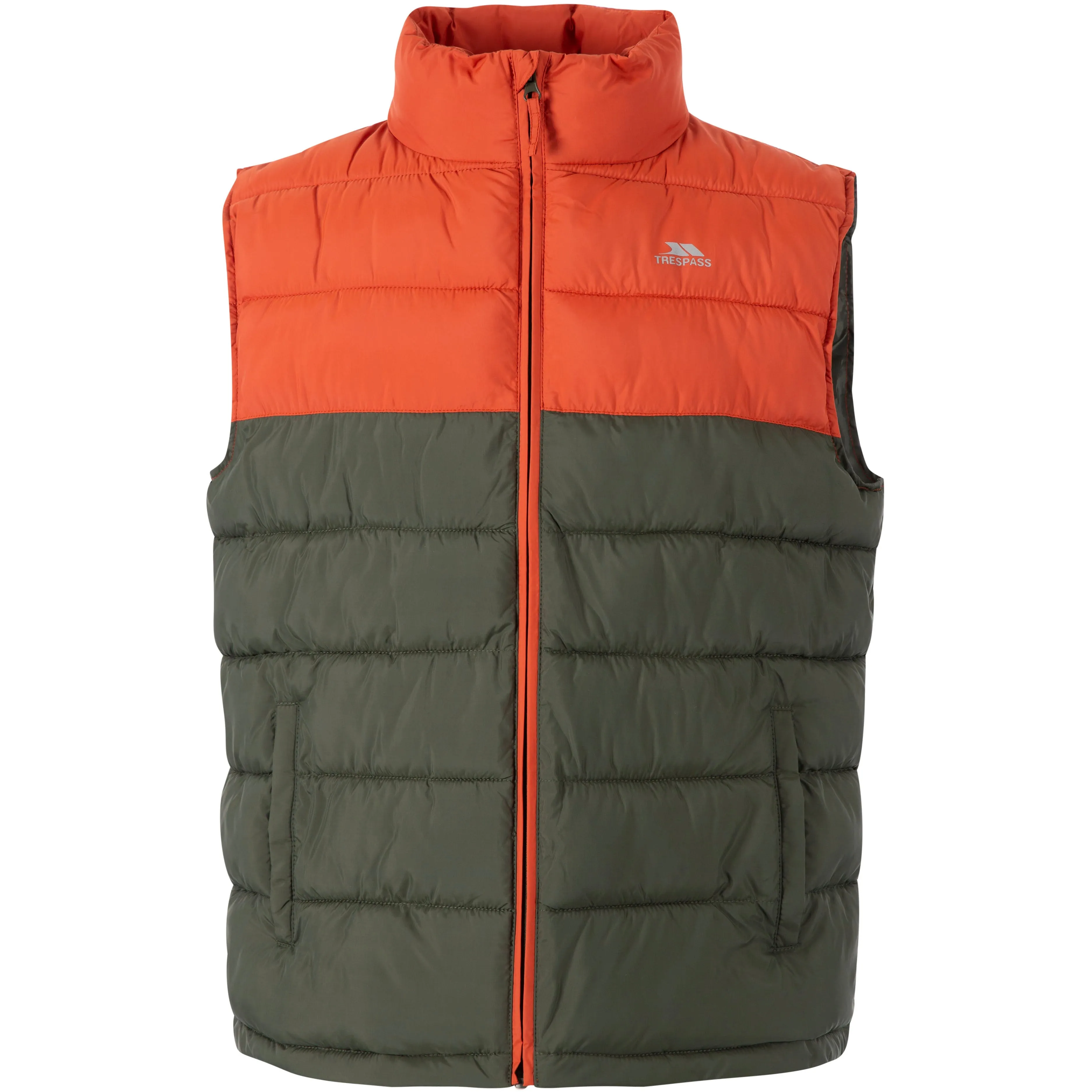 Oskar Men's Padded Gilet / Bodywarmer in Burnt Orange and Green