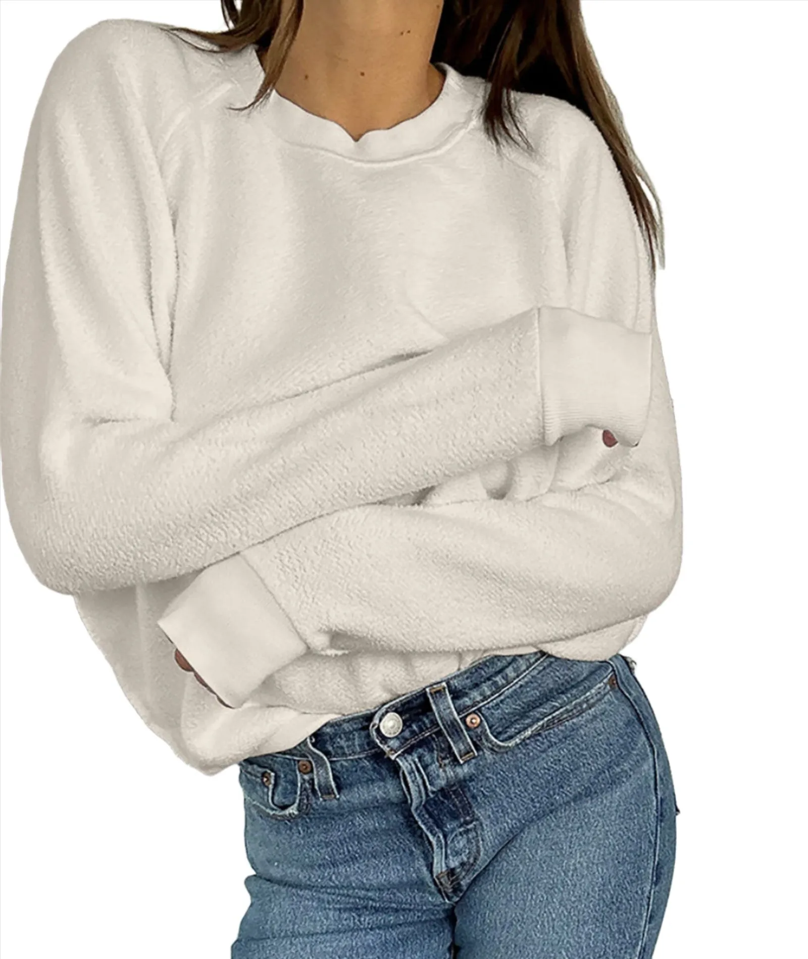 Perfect White Tee Women Ziggy Inside Out Fleece Sweatshirt