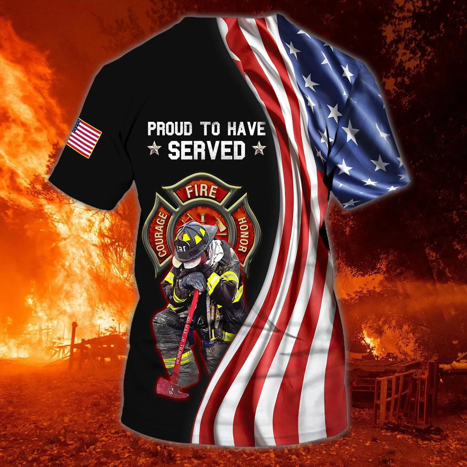 Personalized Firefighter Job Shirts Full Printing, Proud To Have Save American Firefighter Mand T Shirts