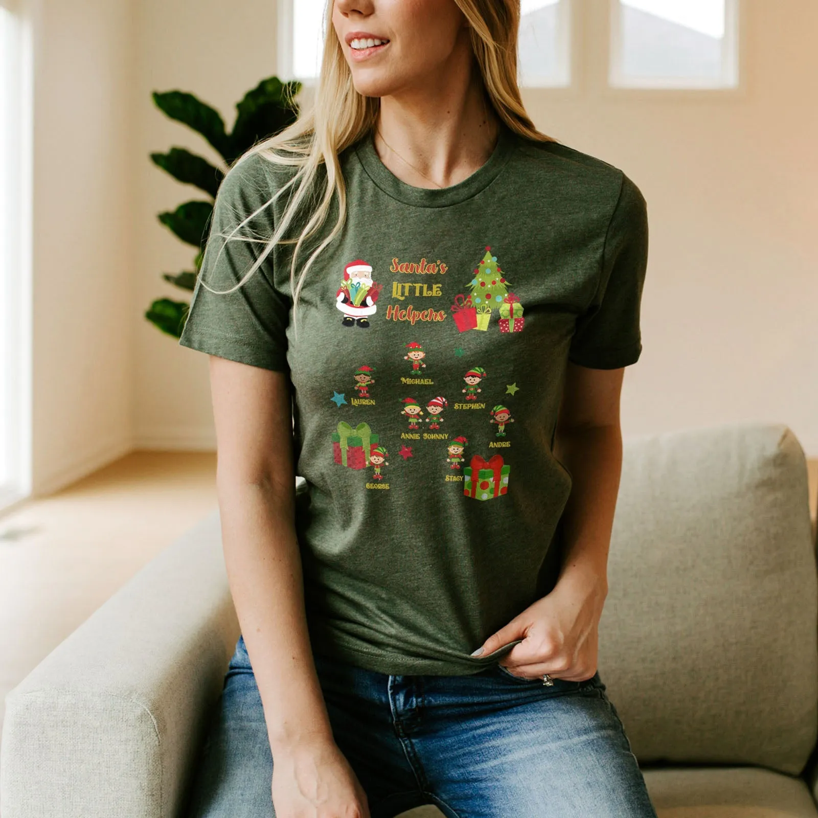 Personalized Santa's Little Helpers Tee Shirts For Women - Christian Shirts for Women - Religious Tee Shirts