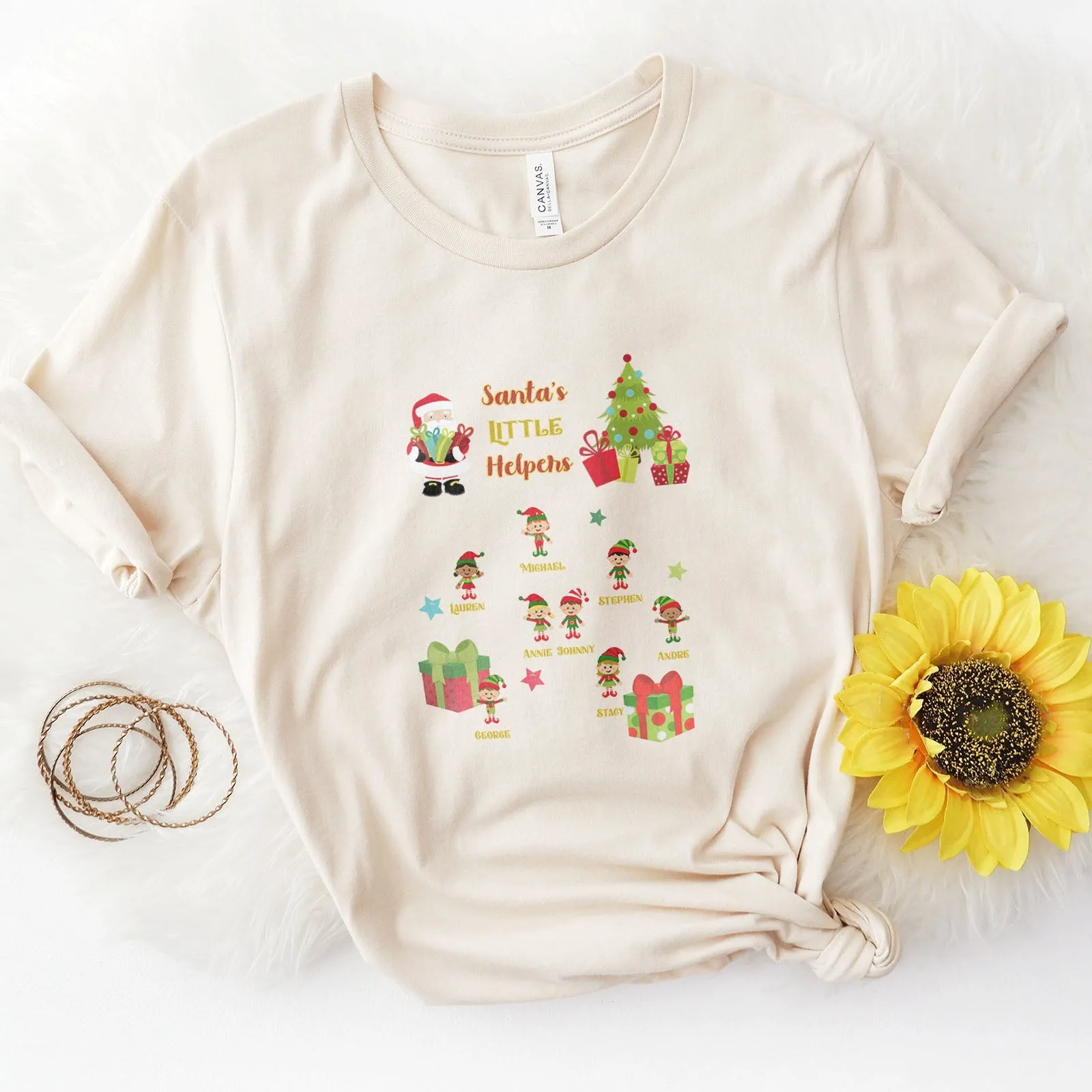 Personalized Santa's Little Helpers Tee Shirts For Women - Christian Shirts for Women - Religious Tee Shirts