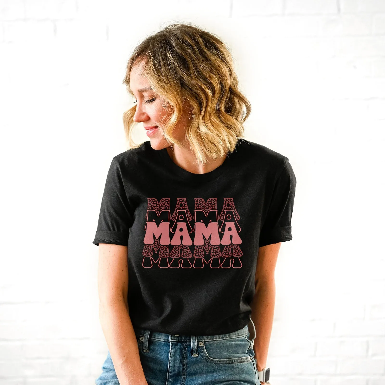 Pink Leopard Mom Life Tee Shirts For Women - Christian Shirts for Women - Religious Tee Shirts