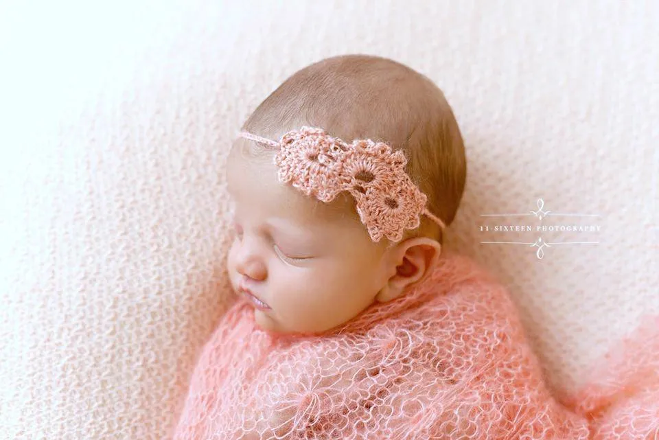 Pink Sunflower Mohair Knit Baby Wrap