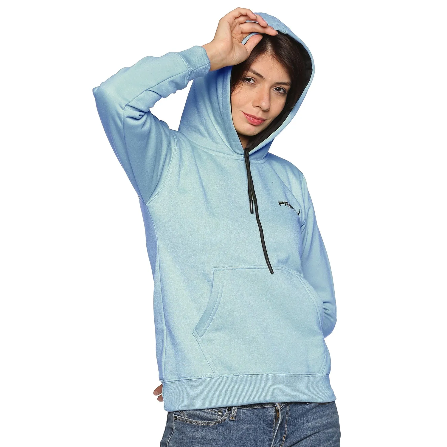 Prokick Sports Women Hooded Sweat Shirt , Sky Blue