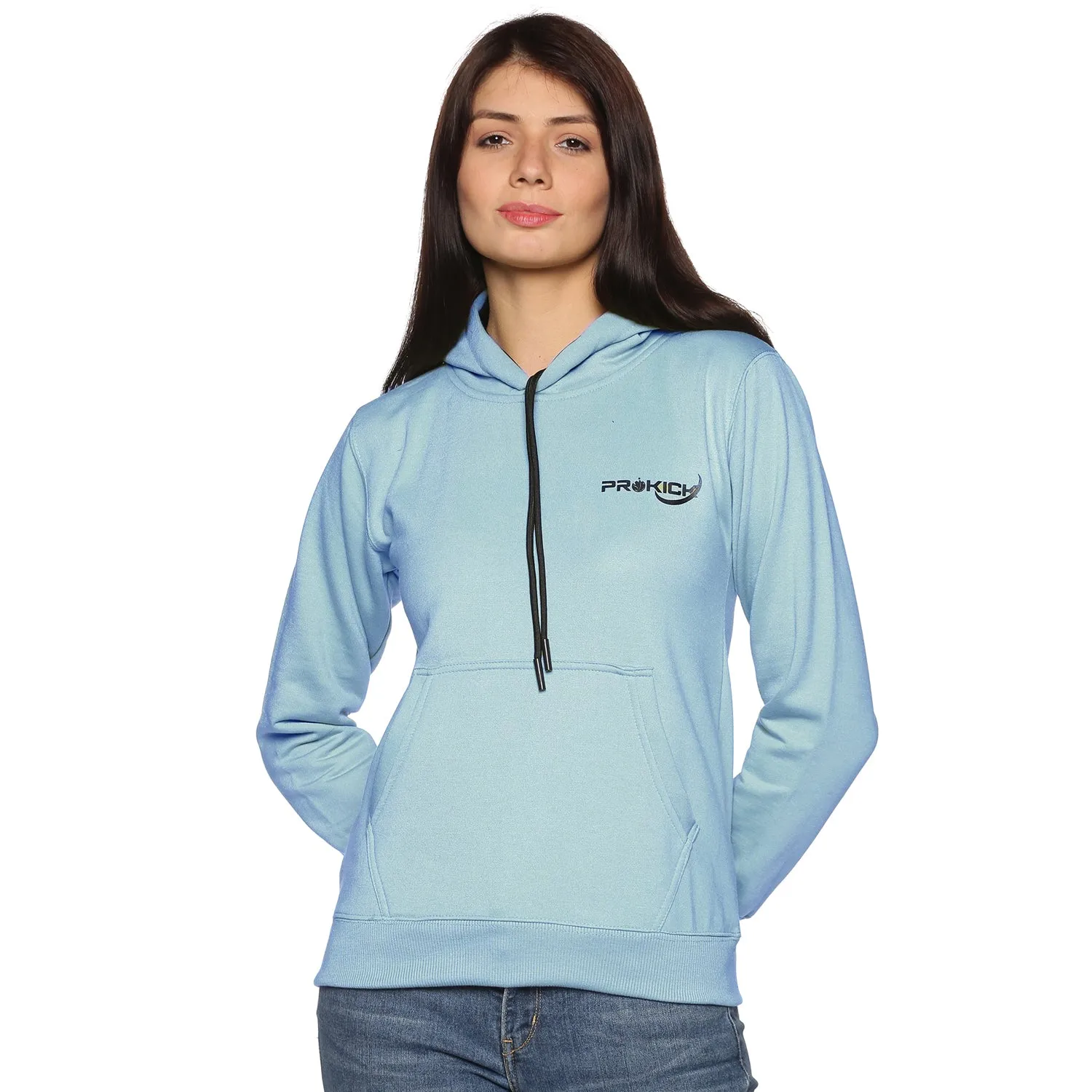 Prokick Sports Women Hooded Sweat Shirt , Sky Blue