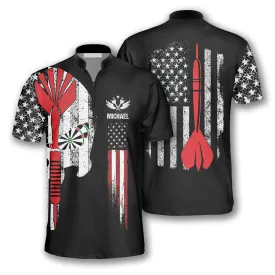 Punisher Skull Flag Custom Darts Jerseys for Men, Perfect Gift for Dart Player, Skull Dart Shirt