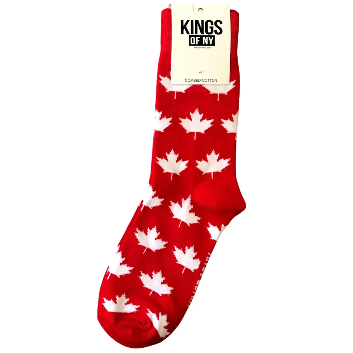 Red Canada Maple Leaf Pattern Mens Socks