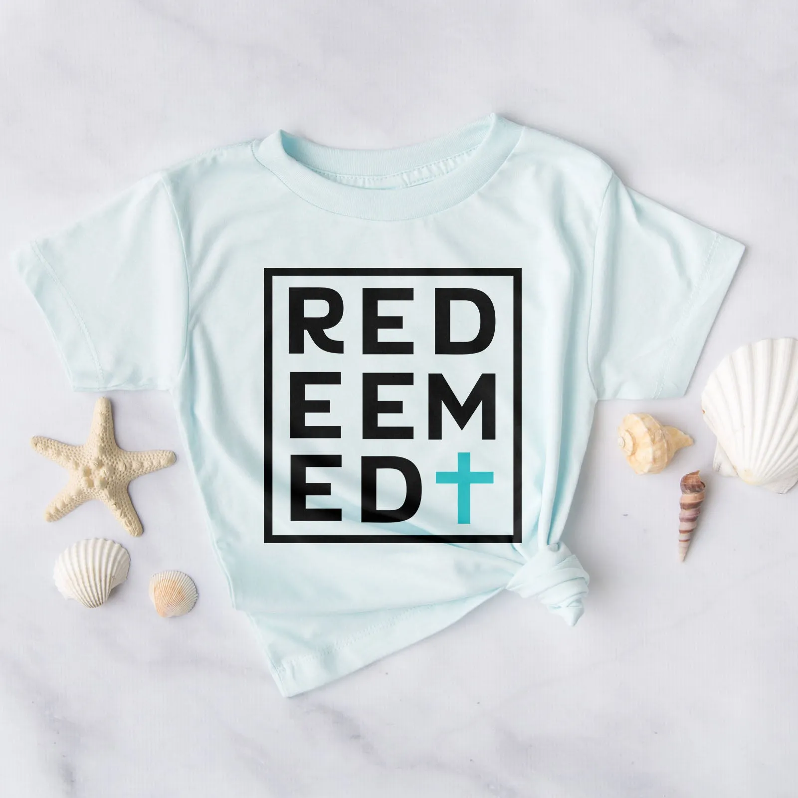 Redeemed Block Tee Shirts For Women - Christian Shirts for Women - Religious Tee Shirts