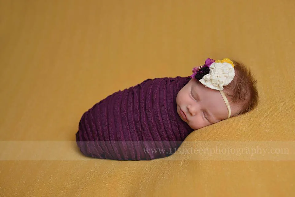 Ruffle Stretch Knit Wrap in Eggplant Purple