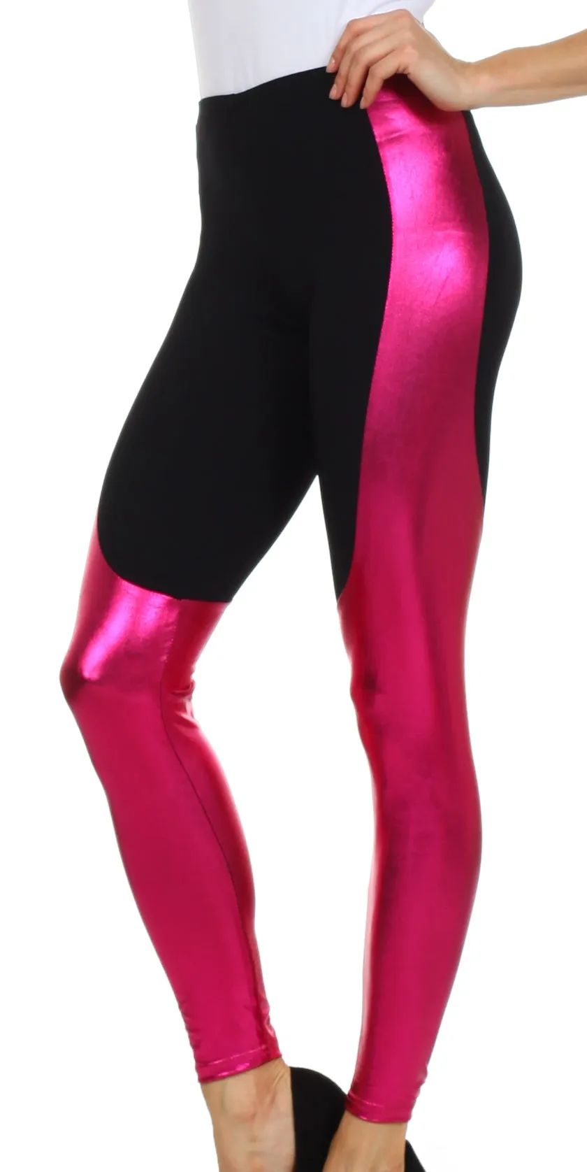 Sakkas Easy Comfort Metallic Liquid Leggings