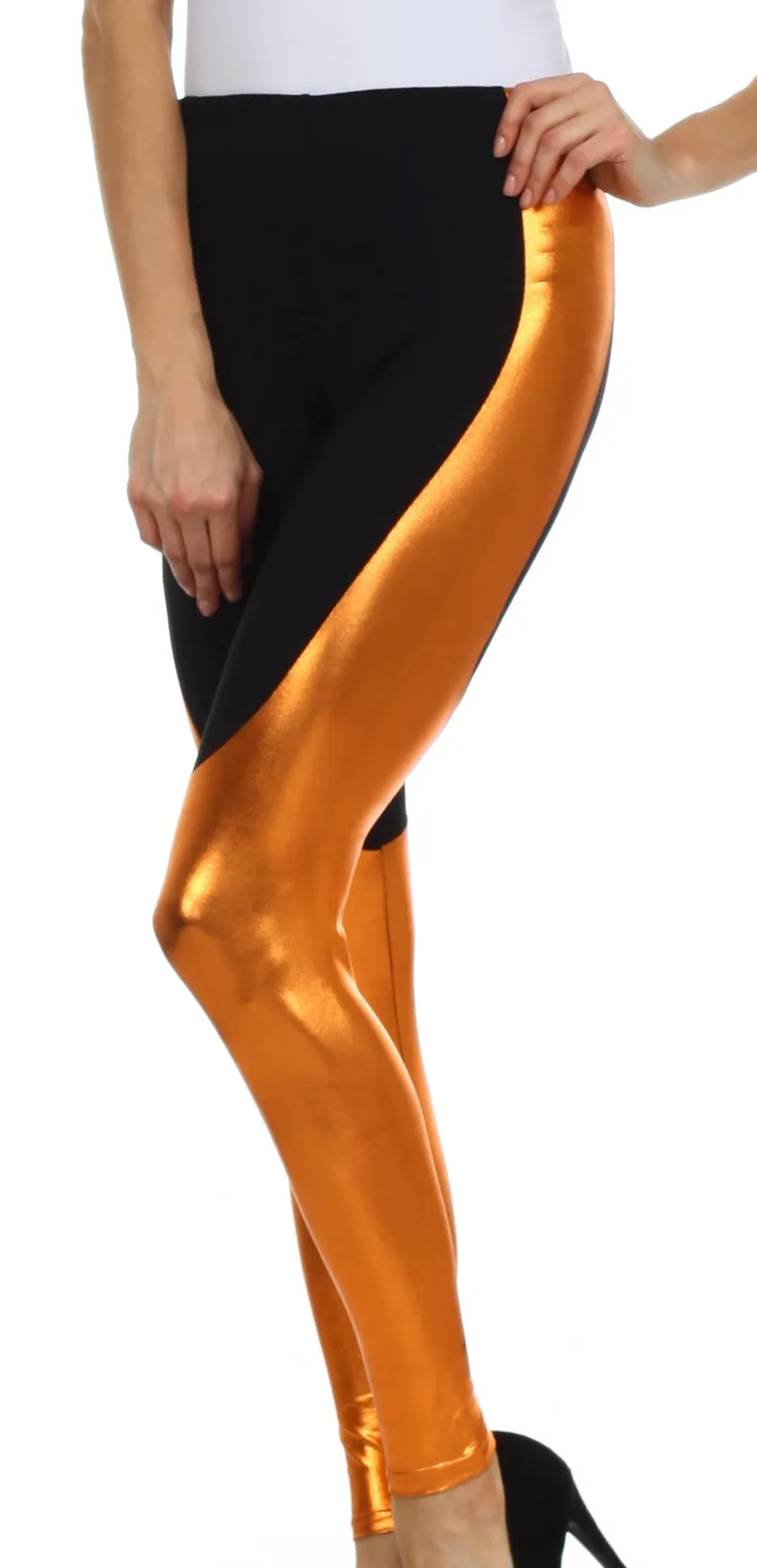 Sakkas Easy Comfort Metallic Liquid Leggings