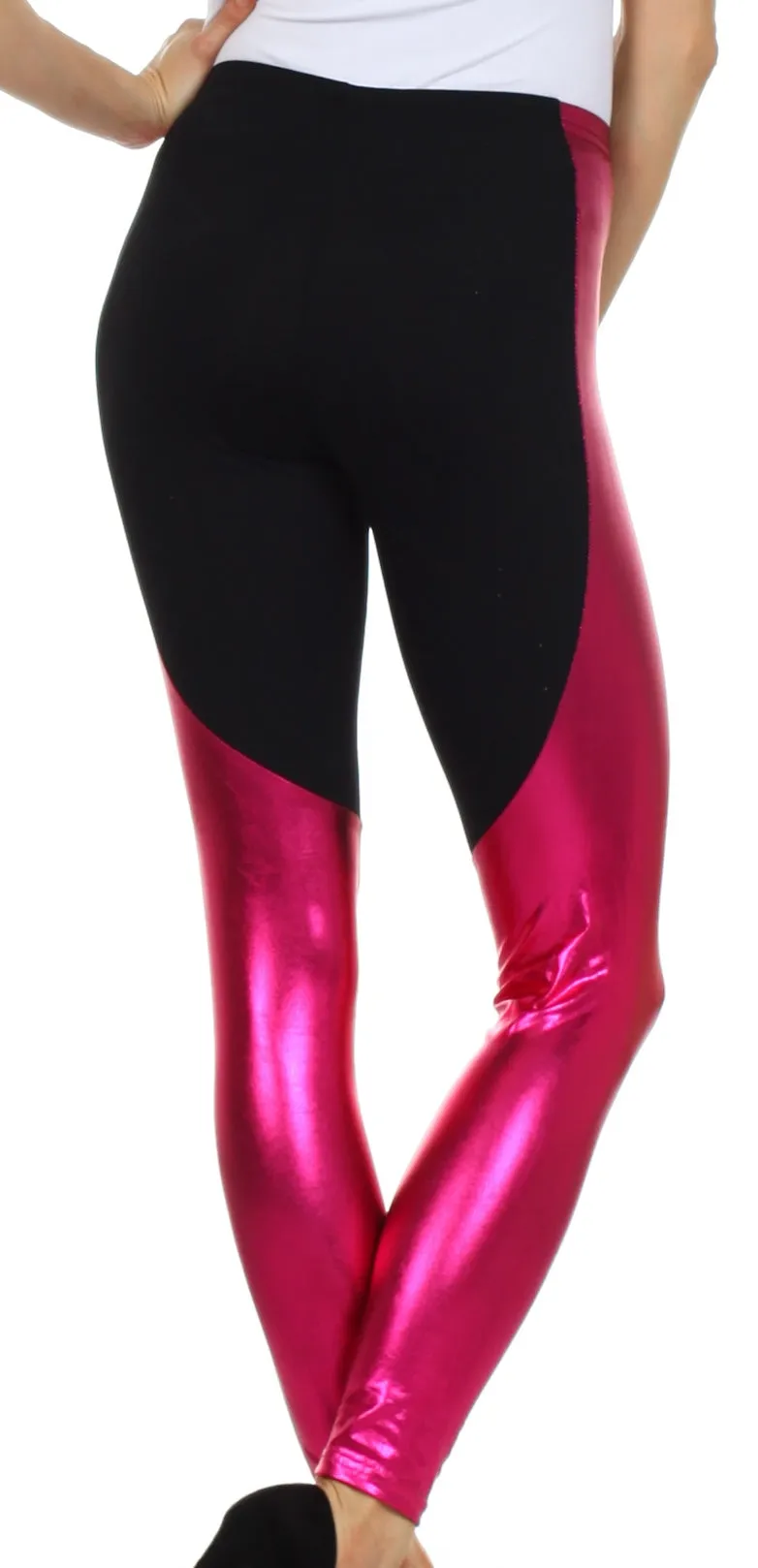 Sakkas Easy Comfort Metallic Liquid Leggings