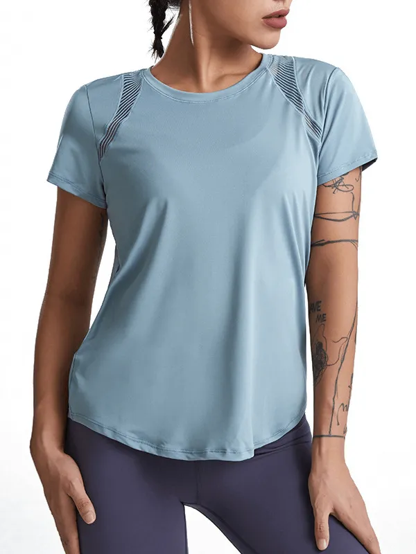 Short-Sleeved Running T-Shirt With Hollow Back / Loose Yoga Clothes - SF1485