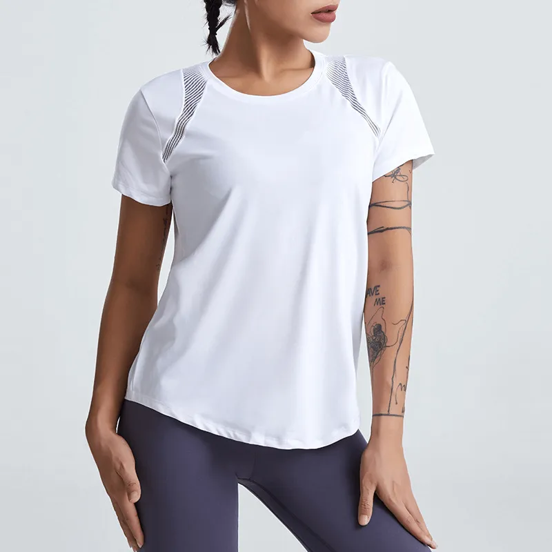 Short-Sleeved Running T-Shirt With Hollow Back / Loose Yoga Clothes - SF1485