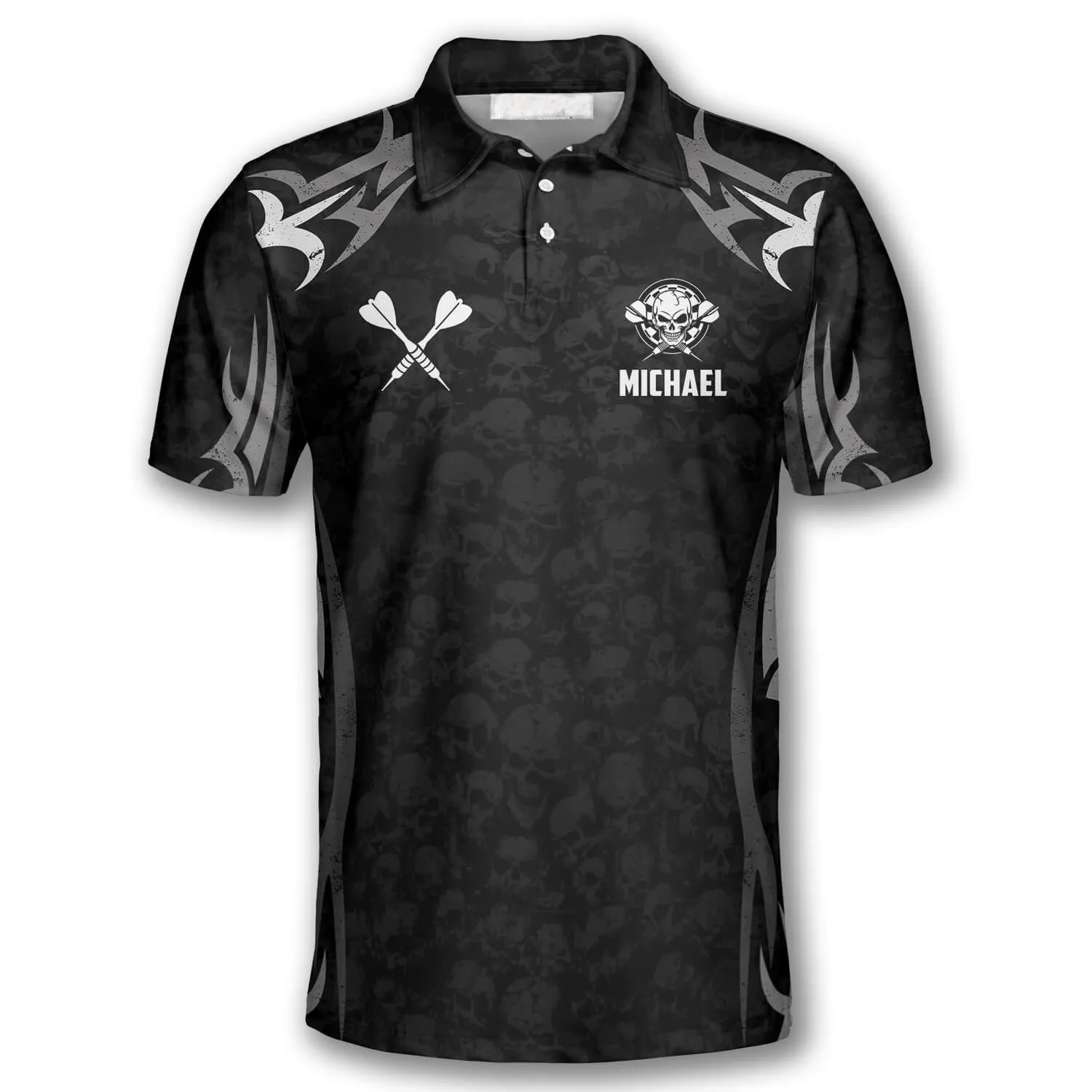 Skull Angel Wings Custom Darts Shirts for Men, Just a Tip Dart 3D Shirt