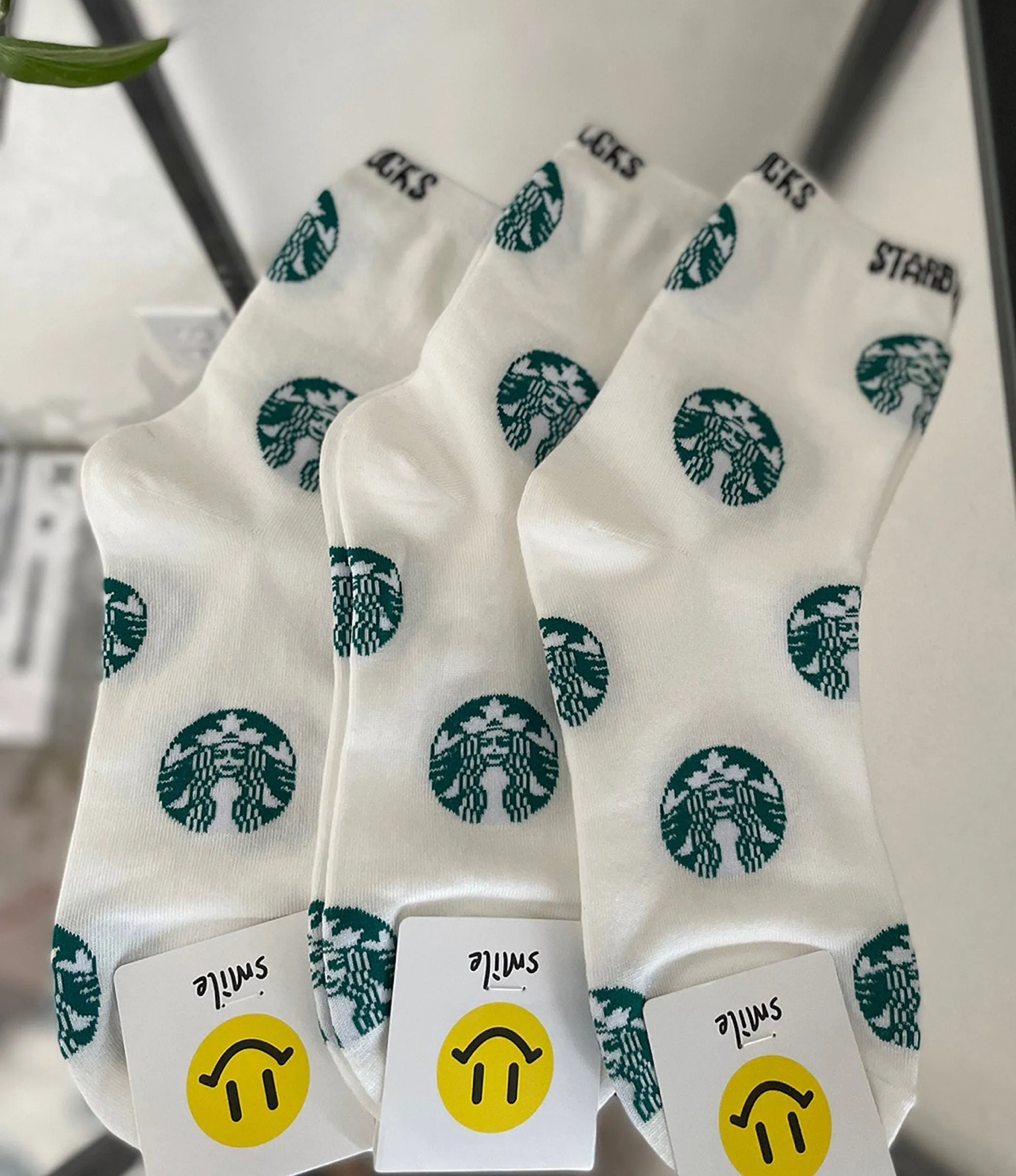 Starbucks Coffee  Socks | Custom Socks | Embroidery | Comfy Socks | M