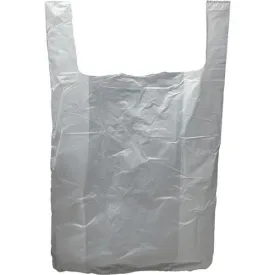 T-Shirt Grocery Bags - 18" x 8" x 28" - White