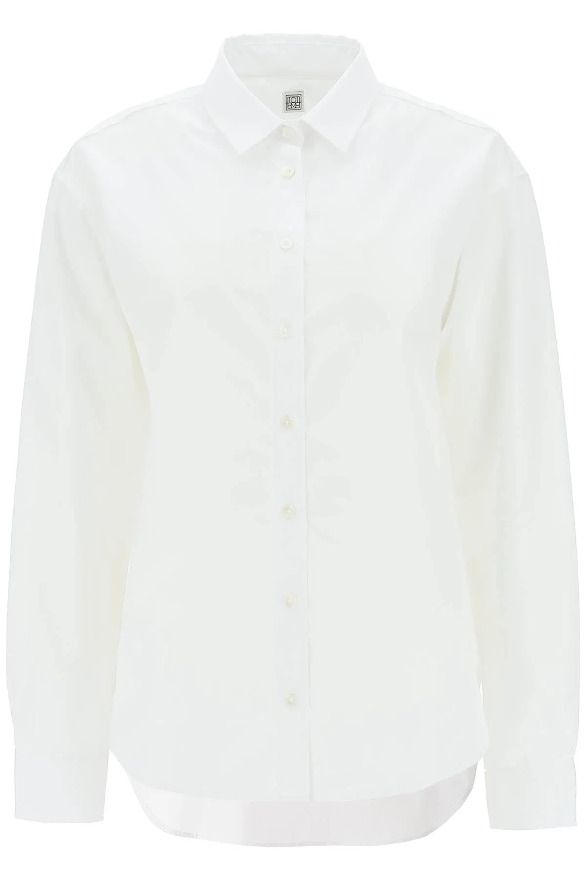 Toteme logo-embroidered cotton shirt