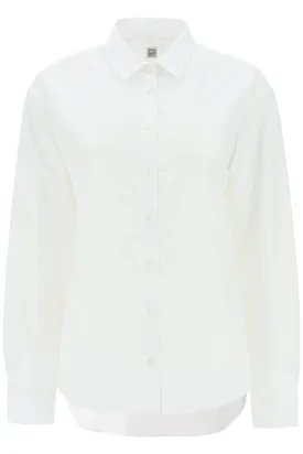 Toteme logo-embroidered cotton shirt