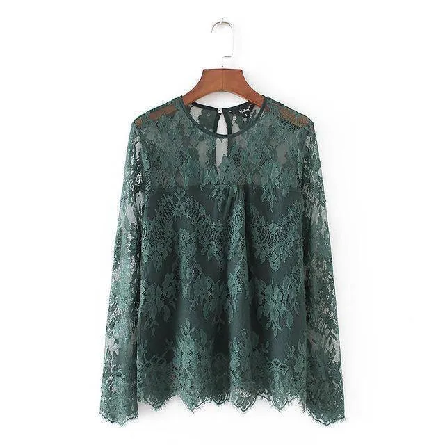 Vintage transparent lace shirts (US 8-16)