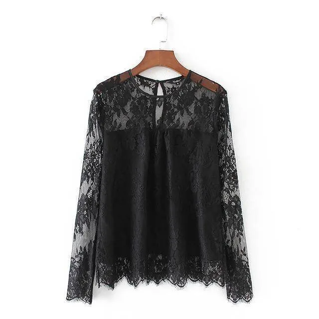 Vintage transparent lace shirts (US 8-16)