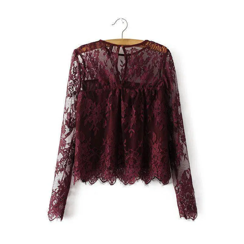 Vintage transparent lace shirts (US 8-16)