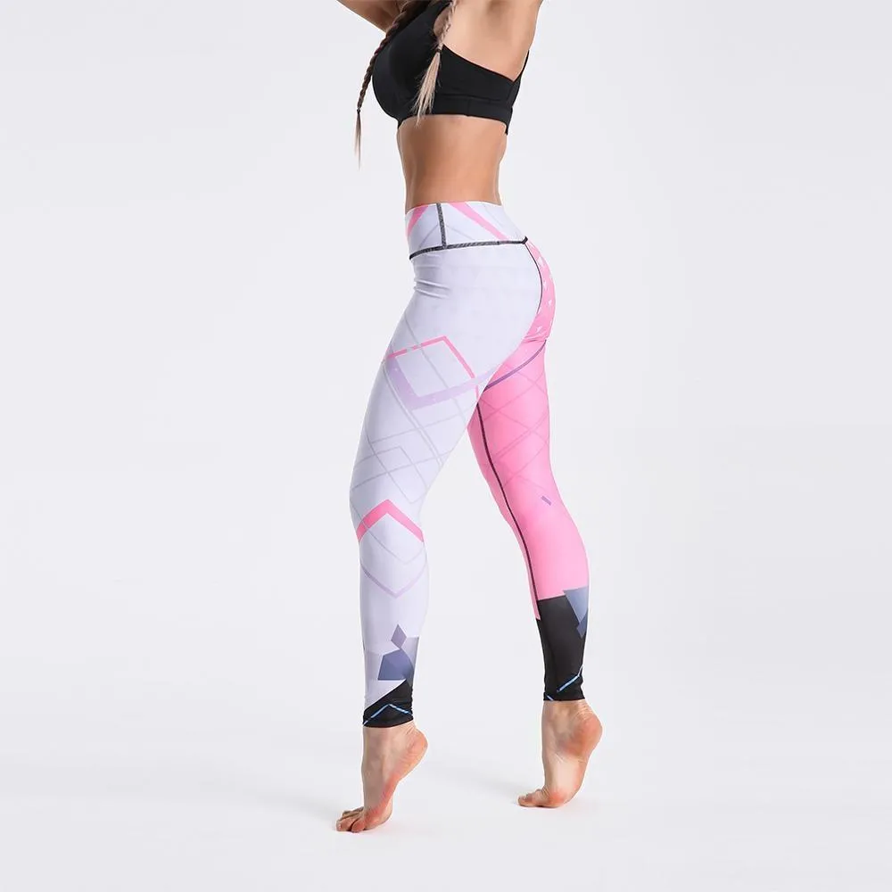 Women High Waist Digital Printed Push Up Sport Fitness Leggings