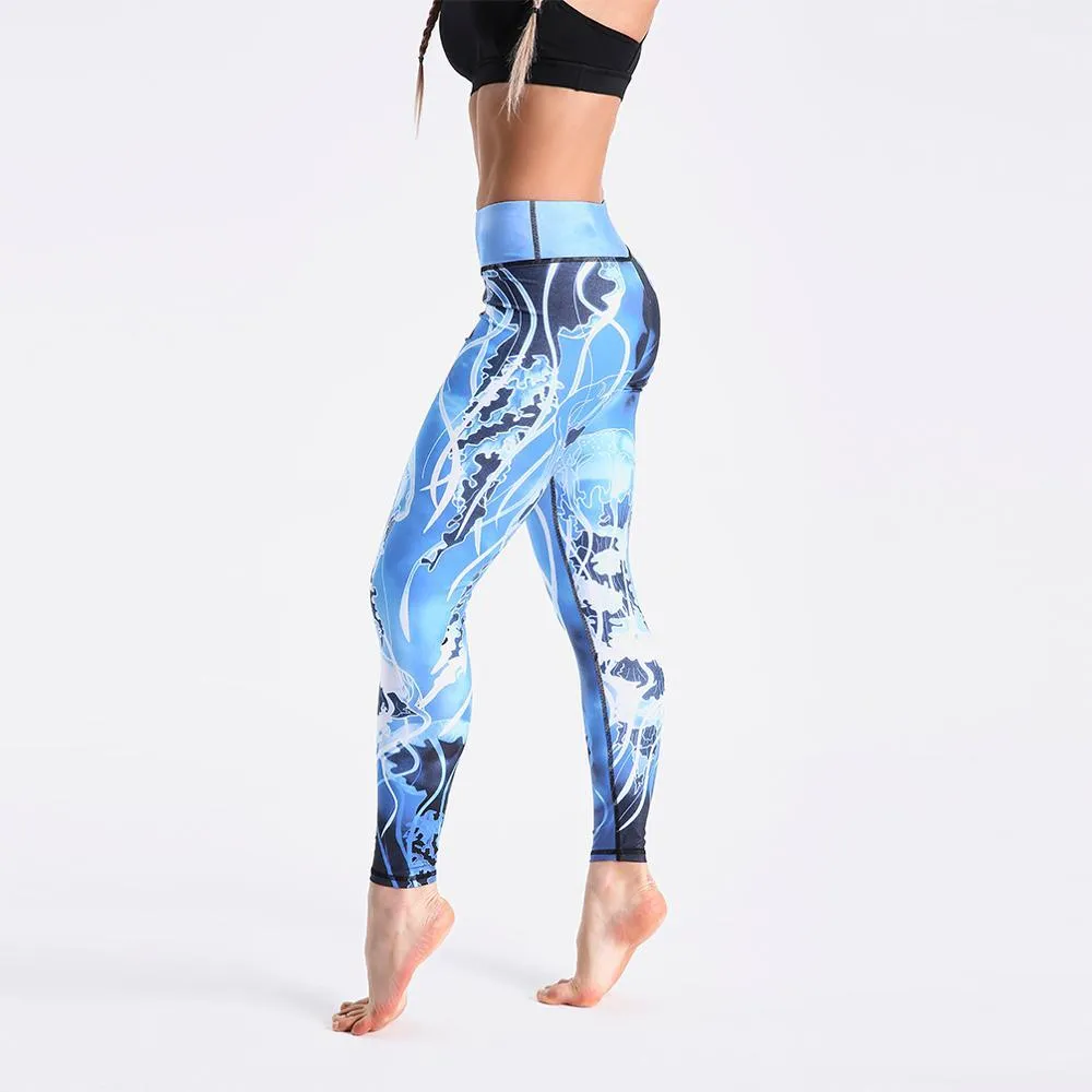 Women High Waist Digital Printed Push Up Sport Fitness Leggings