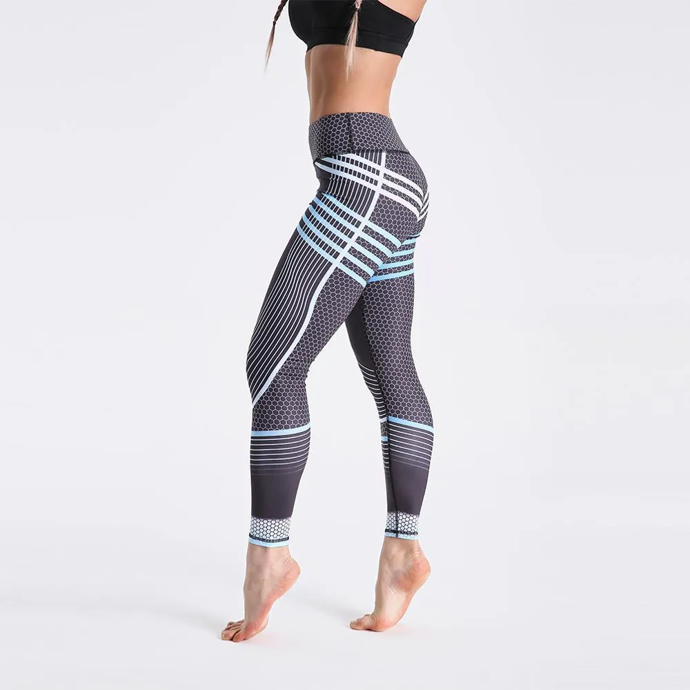 Women High Waist Digital Printed Push Up Sport Fitness Leggings