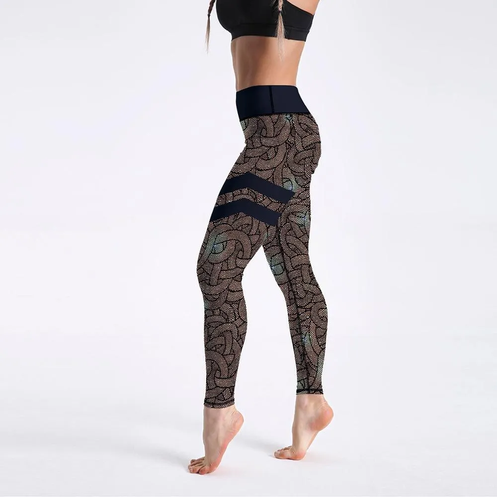 Women High Waist Digital Printed Push Up Sport Fitness Leggings