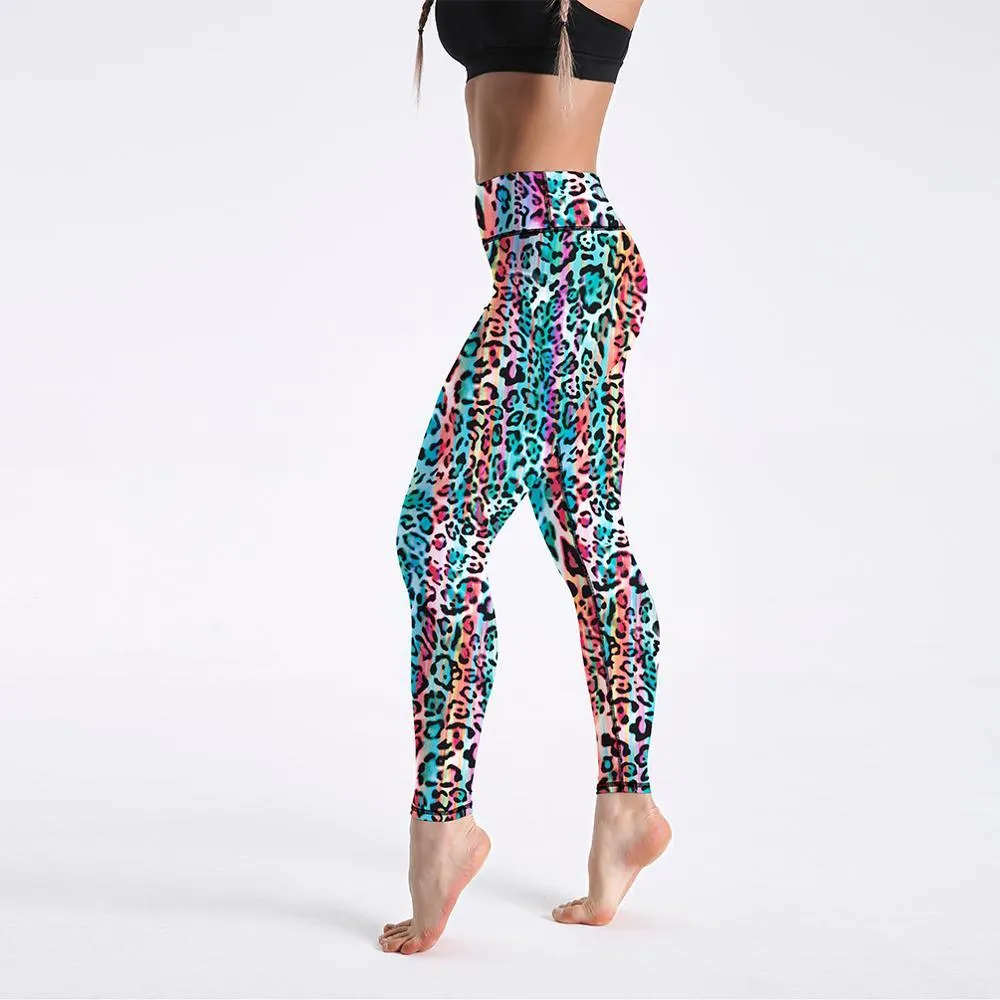 Women High Waist Digital Printed Push Up Sport Fitness Leggings