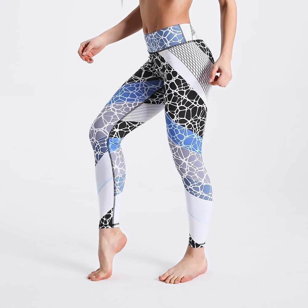 Women High Waist Digital Printed Push Up Sport Fitness Leggings