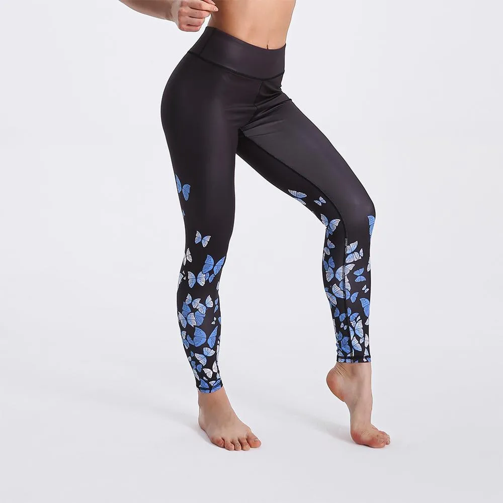 Women High Waist Digital Printed Push Up Sport Fitness Leggings