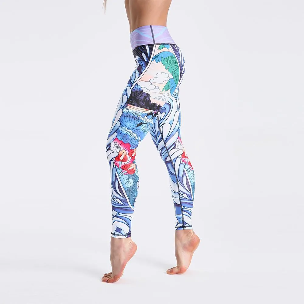 Women High Waist Digital Printed Push Up Sport Fitness Leggings