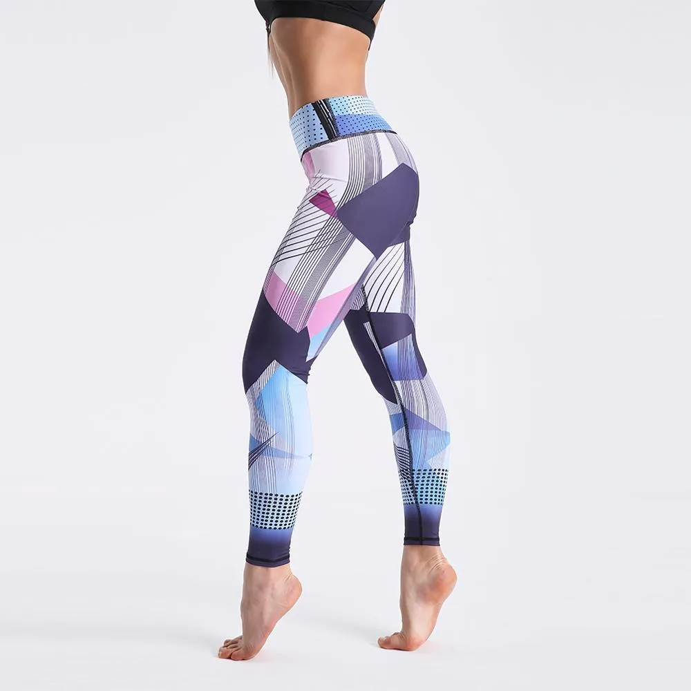 Women High Waist Digital Printed Push Up Sport Fitness Leggings