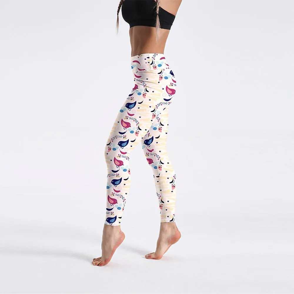 Women High Waist Digital Printed Push Up Sport Fitness Leggings