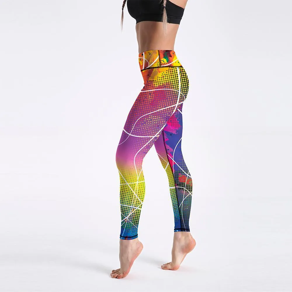 Women High Waist Digital Printed Push Up Sport Fitness Leggings